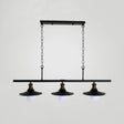 Industrial Style Black Metal 3-Head Kitchen Ceiling Light With Chain | Flat Shade Island Lighting