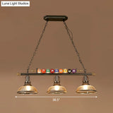 Industrial Style Black Metal Billiard Light Pendant For Restaurant Island