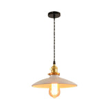 Industrial Style Bowl Pendant Lamp 10’/12.5’ Wide - 1 Light Metal Hanging In Black/White/Red