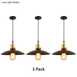 Industrial Style Bowl Pendant Lamp 10’/12.5’ Wide - 1 Light Metal Hanging In Black/White/Red