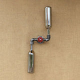 Industrial-Style Gray/Blue Glass Wall Sconce Light With 2 Wine Bottle Lights Ideal For Living Room
