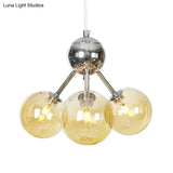 Industrial Style Hanging Chandelier Light - 13’/27.5’/34’ W Orbit Shade Amber/Clear/Smoke