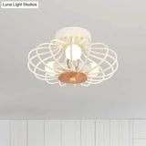 Industrial Style Metal Ceiling Light Fixture - Fan Shaped Semi-Flush Mount With 3/5 Heads