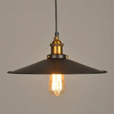 Industrial Style Metal Cone Pendant Lamp In Black / 12’