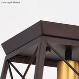 Industrial Style Metal Flush Ceiling Light Fixture - 10’/12’ Wide 2 Bulbs Coffee Tone Ideal For