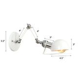 Industrial Style Metal Wall Lamp - Swing Arm Mounted Reading Light White / 4+4