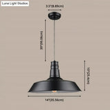 Industrial Style Shaded Pendant Light Fixture For Dining Room