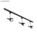 Industrial Stylish Bell Track Light - 3-Light Metallic Rotatable Semi Flush Mount Spotlight For
