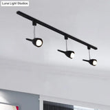 Industrial Stylish Bell Track Light - 3-Light Metallic Rotatable Semi Flush Mount Spotlight For