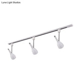 Industrial Stylish Bell Track Light - 3-Light Metallic Rotatable Semi Flush Mount Spotlight For