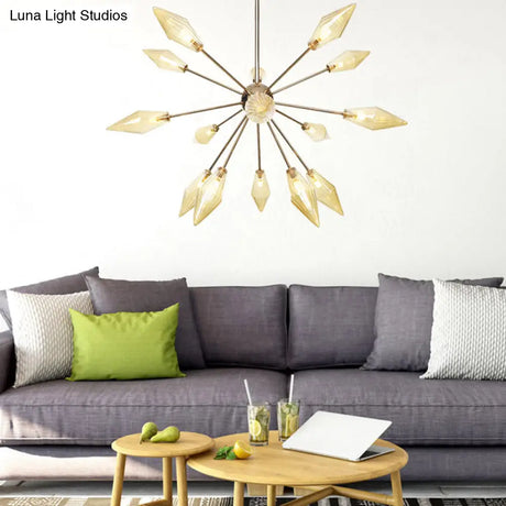 Industrial Stylish Diamond Shape Chandelier Light - 9/12/15-Head Indoor Hanging Fixture With