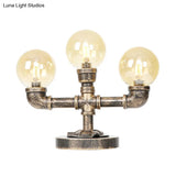 Industrial Task Lighting - Clear/Amber Glass Desk Lamp With Antique Bronze Base