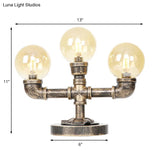 Industrial Task Lighting - Clear/Amber Glass Desk Lamp With Antique Bronze Base