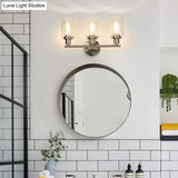 Industrial Vanity Mirror Wall Sconce With Dual Lighting For Bathroom - 3 Lights Up And Down