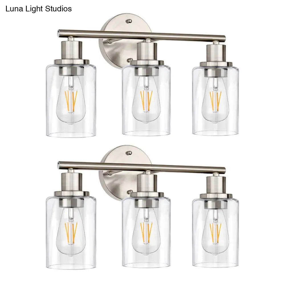 Industrial Vanity Mirror Wall Sconce With Dual Lighting For Bathroom - 3 Lights Up And Down