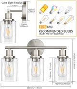 Industrial Vanity Mirror Wall Sconce With Dual Lighting For Bathroom - 3 Lights Up And Down