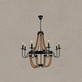 Industrial Wagon Wheel Chandelier With Adjustable Chain For Restaurant Ceiling Matte Black