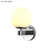 Industrial Wall Sconce With Opal Glass And 1 Light - Chrome/Gold Finish For Bedroom Lighting