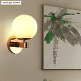 Industrial Wall Sconce With Opal Glass And 1 Light - Chrome/Gold Finish For Bedroom Lighting