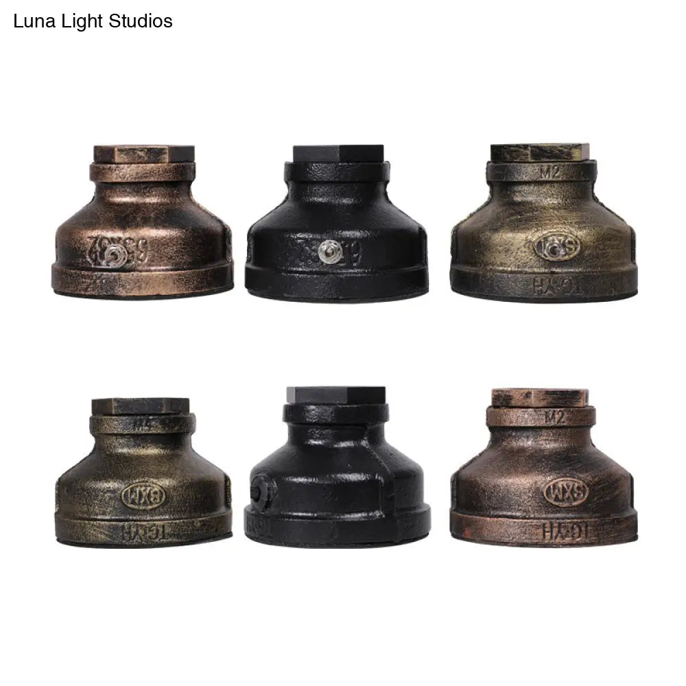 Industrial Water Pipe Single-Bulb Table Lamp - Iron Nightstand Lighting For Bedroom