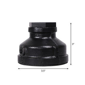 Industrial Water Pipe Single-Bulb Table Lamp - Iron Nightstand Lighting For Bedroom Black