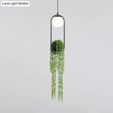 Industrial White Glass Bedroom Pendant Lamp With Spherical Design And Black Cage