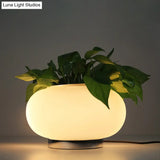 Industrial White Glass Nightstand Light - 11/15/19 Long 1-Light Oval Table Lighting For Bedroom