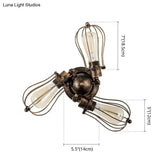 Industrial Wire Cage Metal Bedroom Ceiling Light - Rustic Close-To-Ceiling Mount
