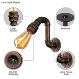 Industrial Wrought Iron Sconce With Water Pipe And Bronze Finish