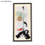 Ink Painting Mural Led Wall Light Fixture - Chinese Style Black