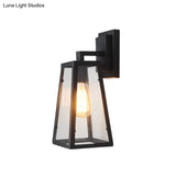 Iron Black Finish Industrial 1-Bulb Wall Sconce - Water Pipe/Cage/Fist Design