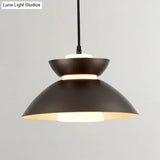 Iron Flare Pendant Light With Matte Glass Shade - Simple 1 Bulb Design In Black/Coffee