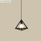 Iron Hanging Pendant Light With Black Industrial Design - Perfect For Dining Rooms Or Suspended