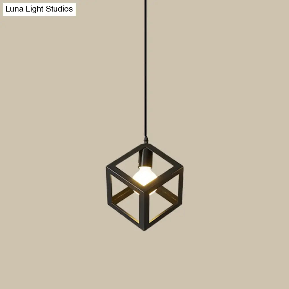 Iron Hanging Pendant Light With Black Industrial Design - Perfect For Dining Rooms Or Suspended
