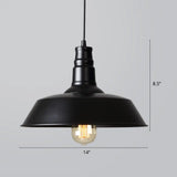 Iron Industrial Pendant Light For Barn Restaurant With 1-Light Fixture Black / Medium