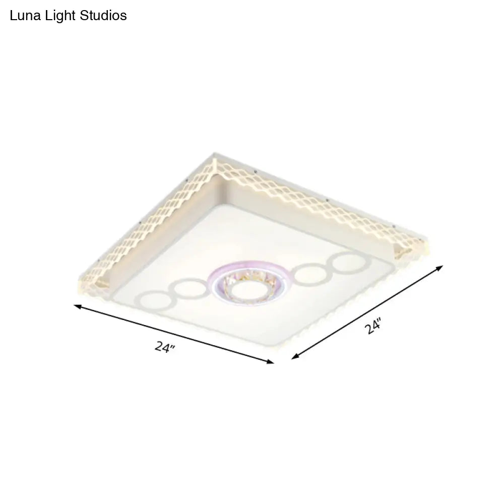 Iron Led Ceiling Light With Crystal Bubbles For Nordic Living Rooms