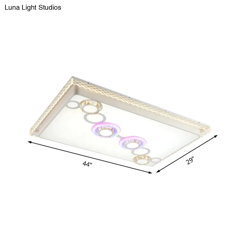 Iron Led Ceiling Light With Crystal Bubbles For Nordic Living Rooms