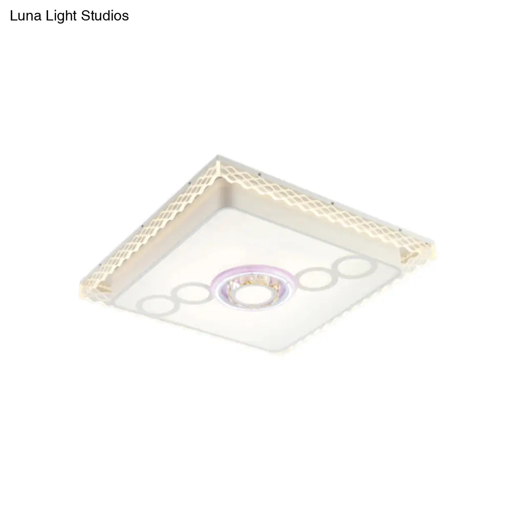 Iron Led Ceiling Light With Crystal Bubbles For Nordic Living Rooms