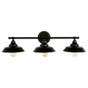 Iron Linear Vanity Wall Lights: 3-Head Mirror Lights With Barn Shade Coffee