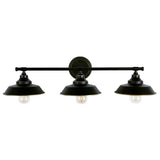 Iron Linear Vanity Wall Lights: 3-Head Mirror Lights With Barn Shade Coffee