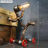 Iron Pipe Art Night Lamp - Industrial Table Light In Bronze For Boys Room