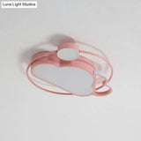Iron Sun And Cloud Flushmount Cartoon Led Ceiling Light In Pink/Blue For Child’s Room