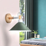 Iron Swivel Shade Reading Lamp - Macaron Wall Lighting For Childrens Bedroom Green / Wide Flare