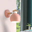 Iron Swivel Shade Reading Lamp - Macaron Wall Lighting For Childrens Bedroom Pink / Globe