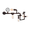 Iron Wall Lighting Industrial Sconce With Decorative Gauge For Restaurants -5 Bulb Water Pipe Design