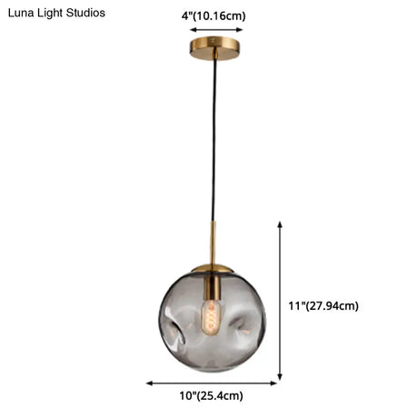 Irregular Glass Ball Pendant Light - Modern Mini Hanging Fixture For Dining Room And Kitchen