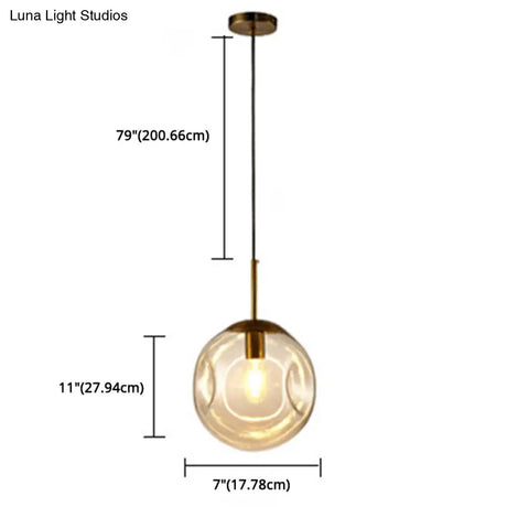 Irregular Glass Ball Pendant Light - Modern Mini Hanging Fixture For Dining Room And Kitchen