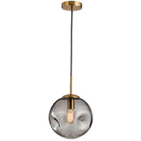 Irregular Glass Ball Pendant Light - Modern Mini Hanging Fixture For Dining Room And Kitchen Smoke