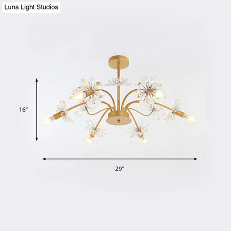 Isla - Exquisite Gold Ceiling Pendant Chandelier 7 Light Candle Style With