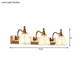 Ivory Glass Colonial Vanity Light In Gold- 1/2/3-Bulb Bathroom Wall Mount